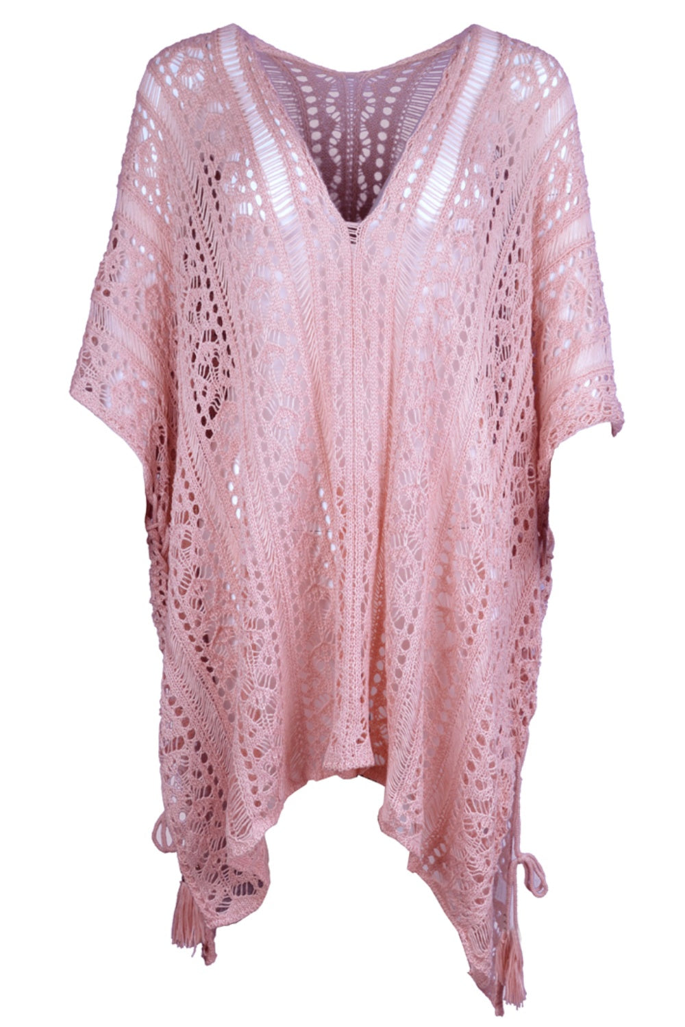 Cutout V-Neck Cover-Up with Tassel 12 colors to choose from