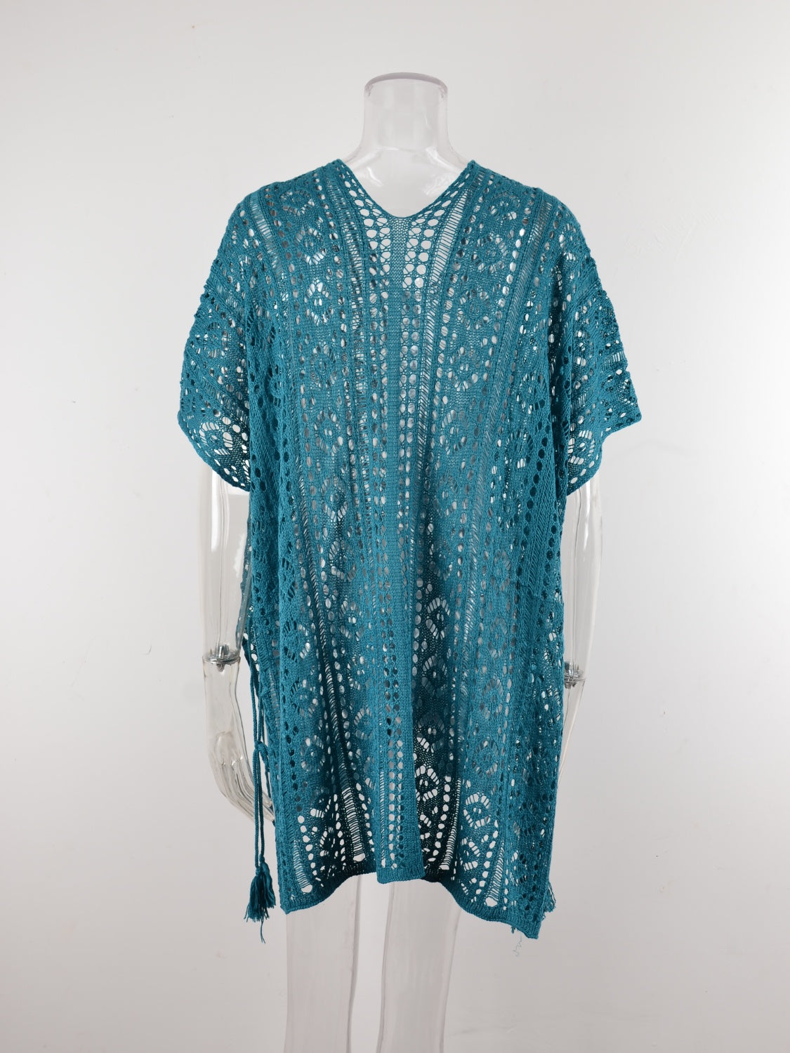 Cutout V-Neck Cover-Up with Tassel 12 colors to choose from